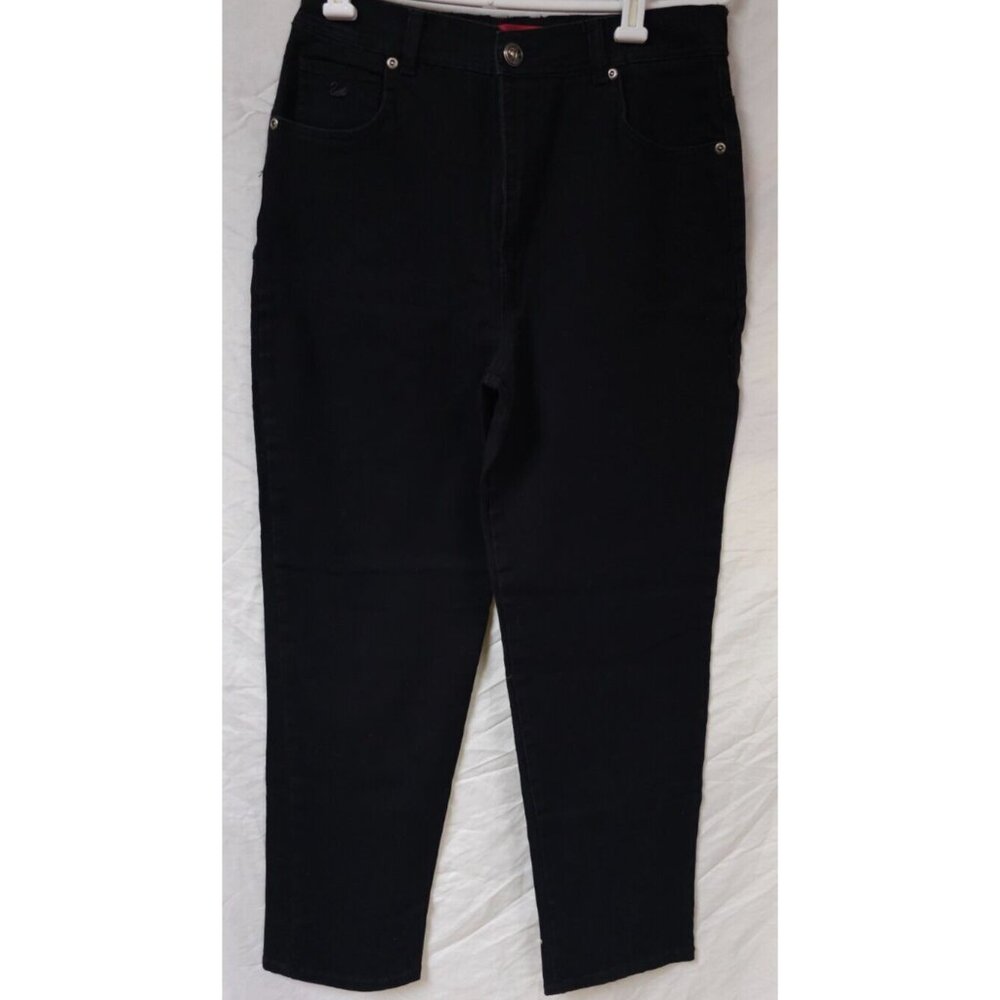 Gloria Vanderbilt Women 10 Short Black Stretch Hi Rise Straight Leg Jeans 28x29